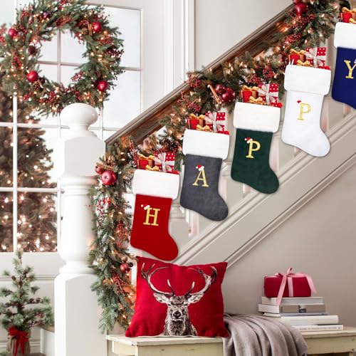 20 Inches Red Velvet Christmas Stockings N6734