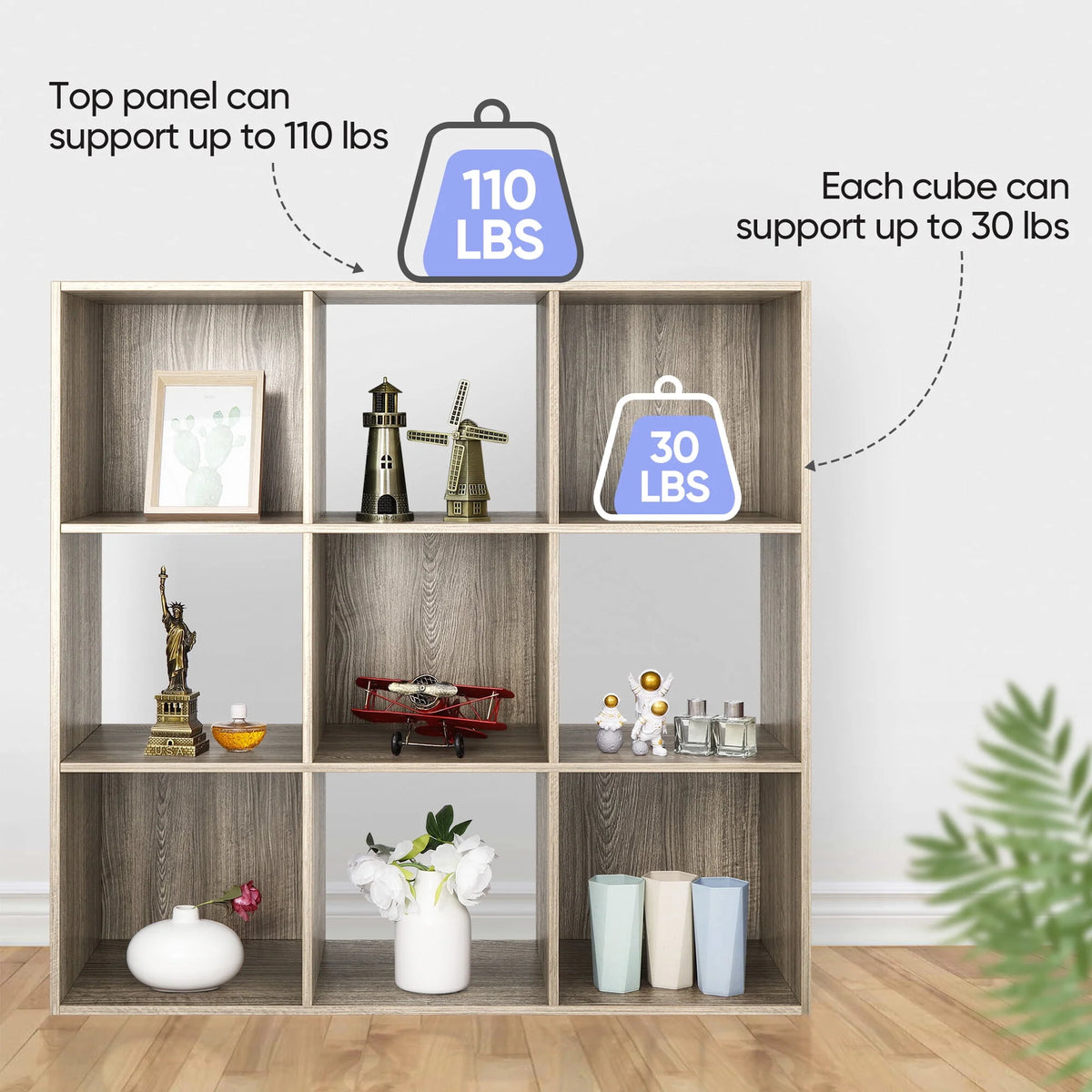 9 Cube Wooden Organizer Bookcase Cabinet Storage (Black) G85366