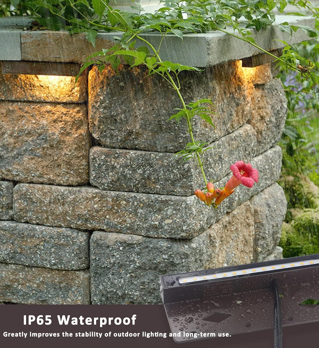 7 Inch 8-Pack 4W LED Hardscape Paver Lights 12V Low Voltage Landscape Lighting 2700K IP65 Waterproof Q583