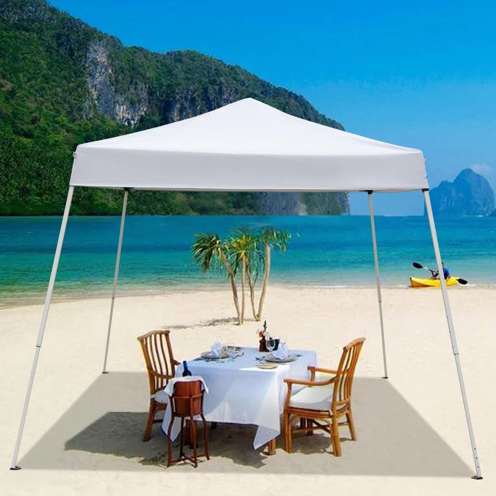 10'x 20' Canopy Pop Up Tent with 4 Sides Carry Bag White D845