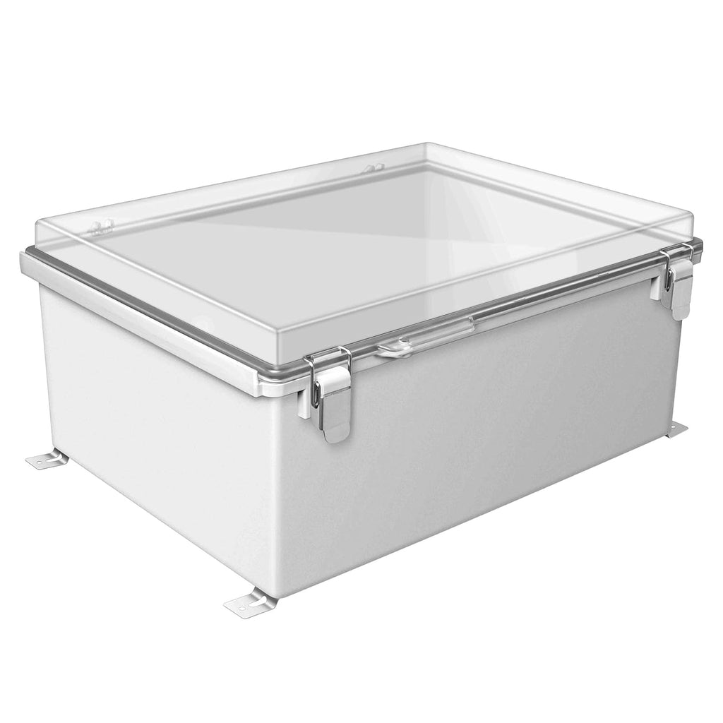 IP67 Waterproof Hinged Cover Plastic Junction Box with Mounting Plate 400×300×180mm E644014
