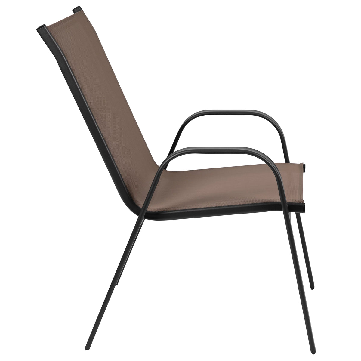 7 Piece Outdoor Patio Dining Set with 6 Brown Stack Chairs Y76755