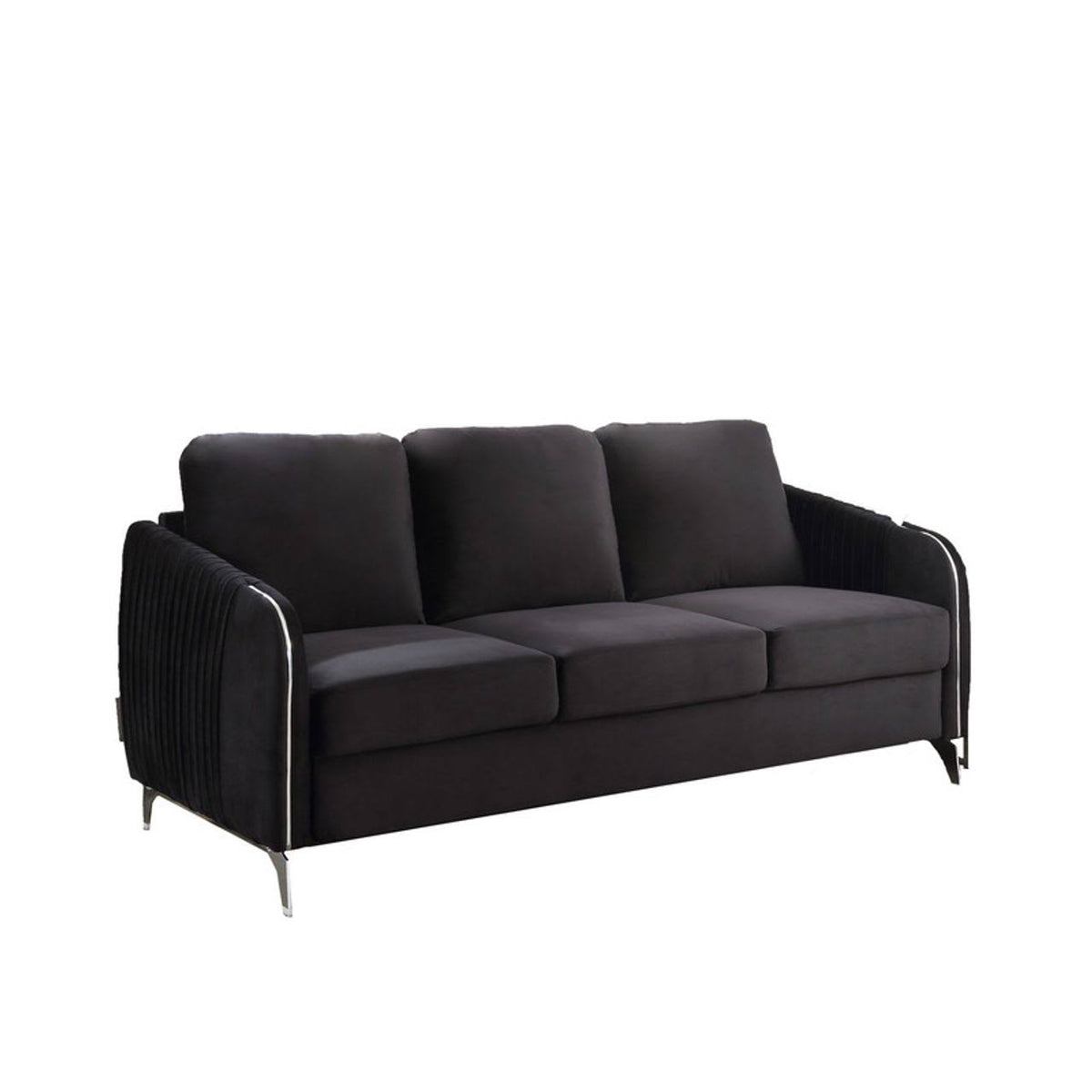 Black Velvet Sofa Couch A54239