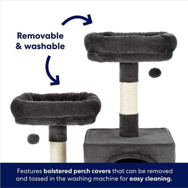 61-in Faux Fur Cat Tree Condo J63756