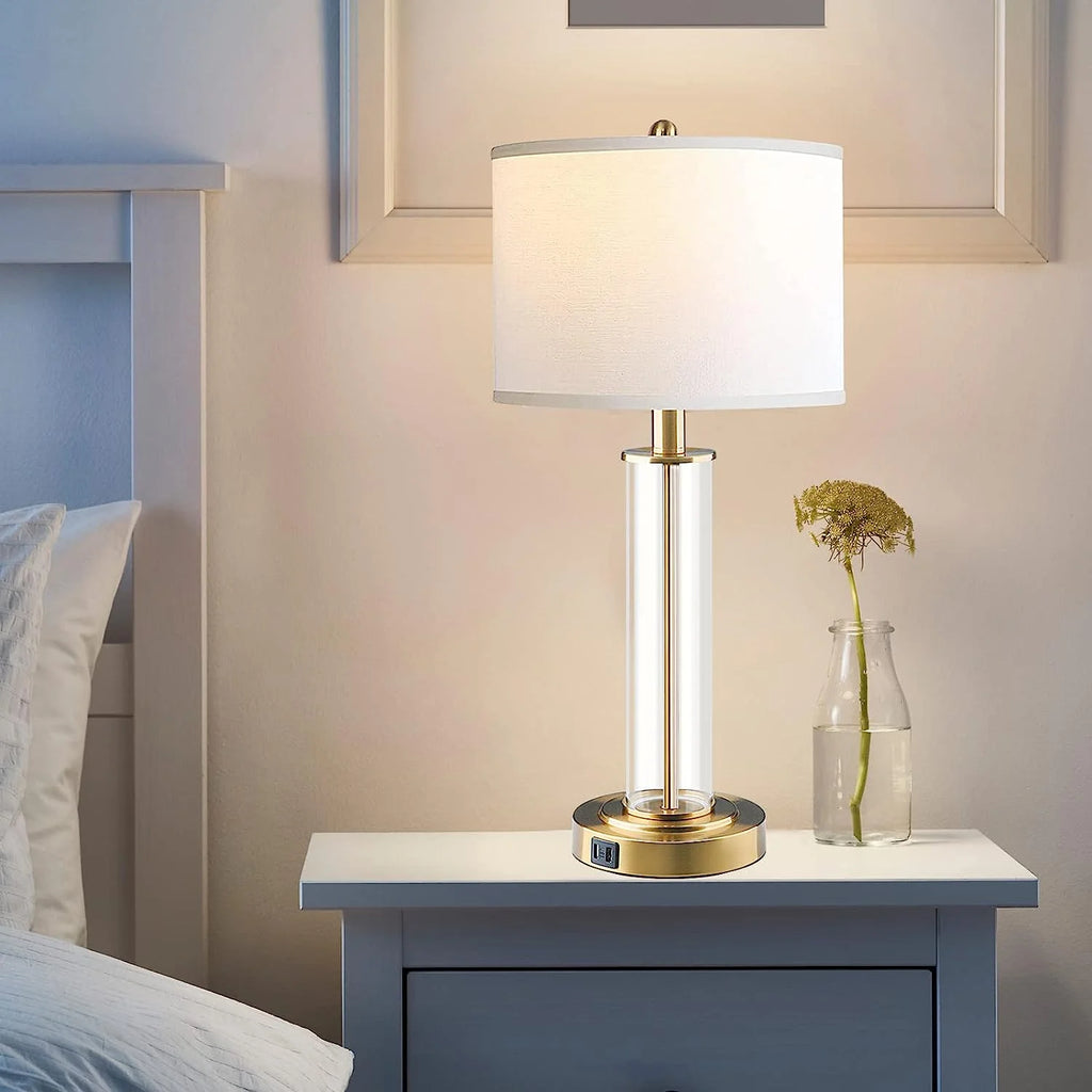 Touch Control Gold Table Lamps Set of 2 with USB Ports K791351
