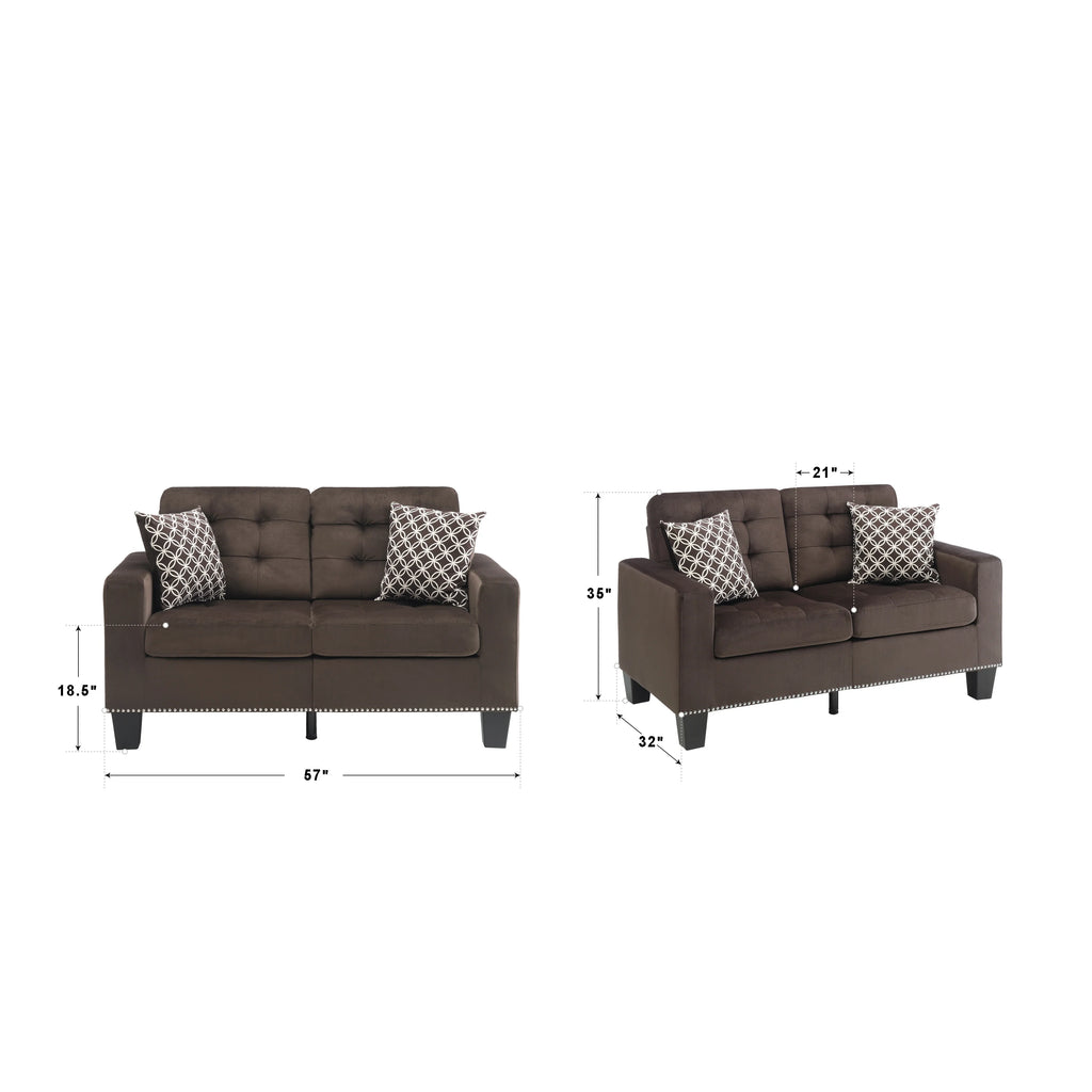 Brown Loveseat V127082