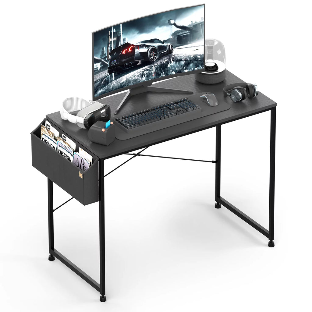 Black Computer Desk with Storage Bag T586