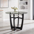 Black Ivy Bronx Glass Top Counter Height Table I1361
