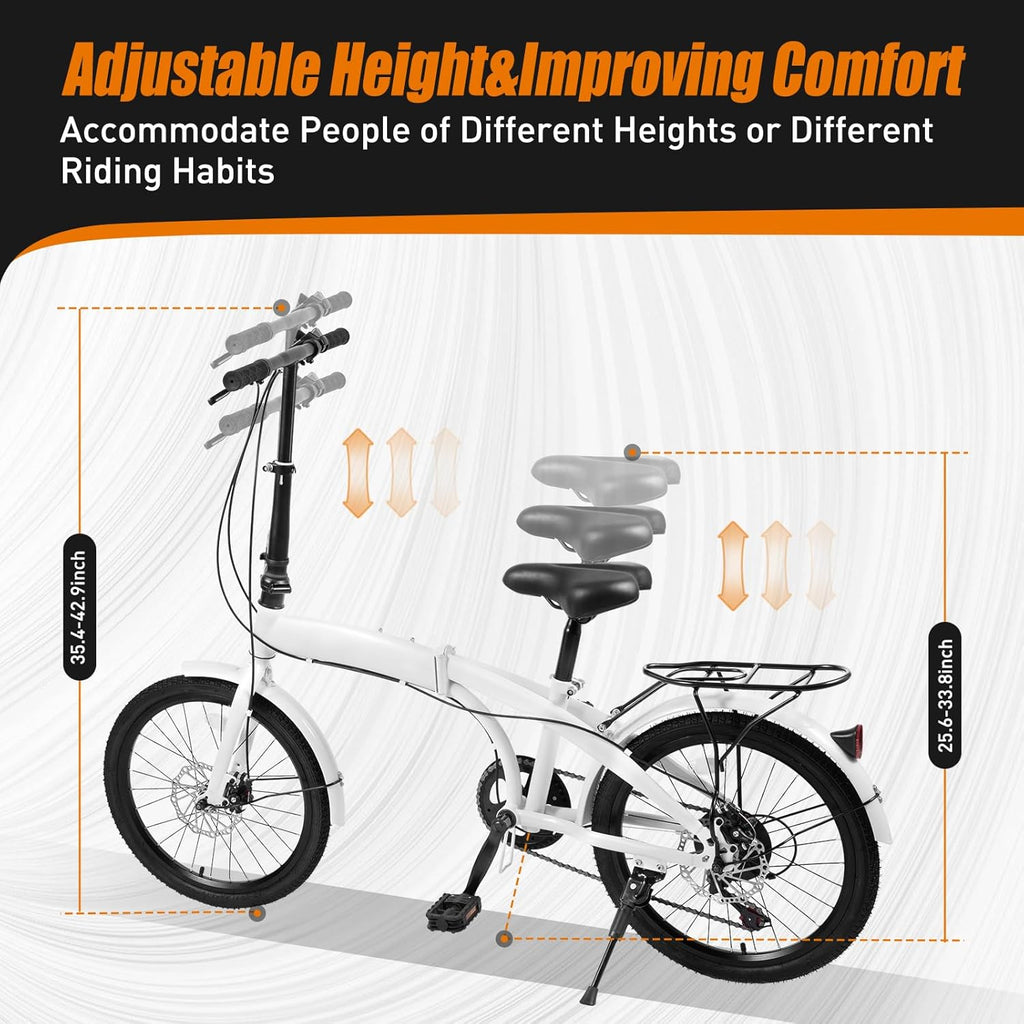 20 Inch High Carbon Steel Folding Bike with 7-Speed Gears V546