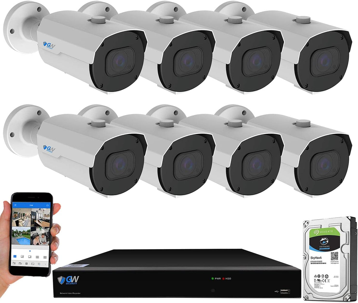 4K 8MP PoE Security Camera System with 5X Optical Zoom H421385