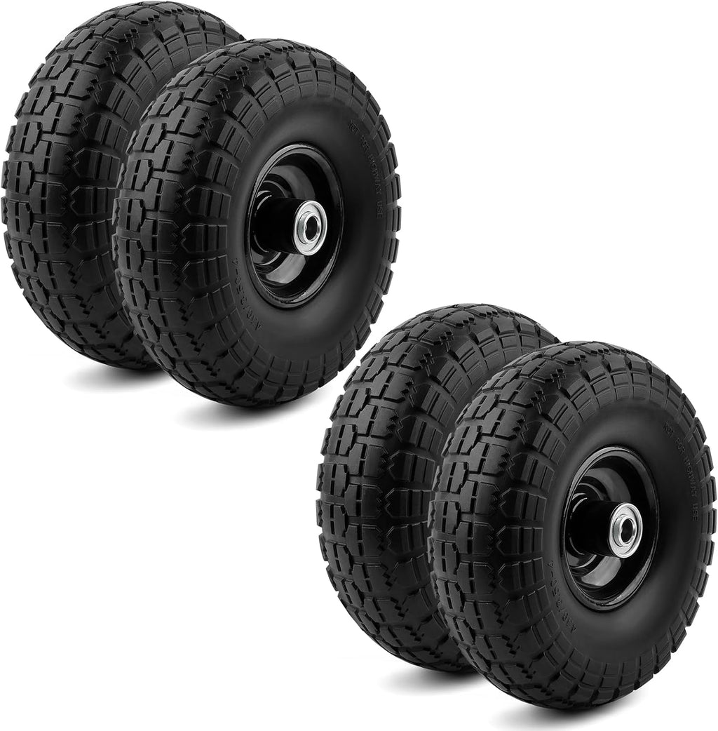 10" Flat-Free Black Replacement Tires 4 Pack H7780