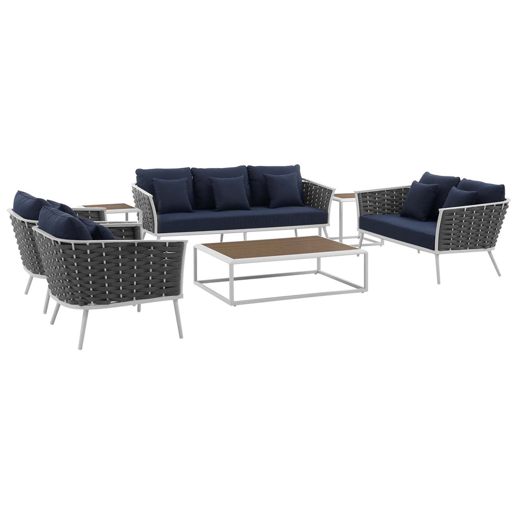 7 Piece Outdoor Patio Aluminum Sectional Sofa Set G1556