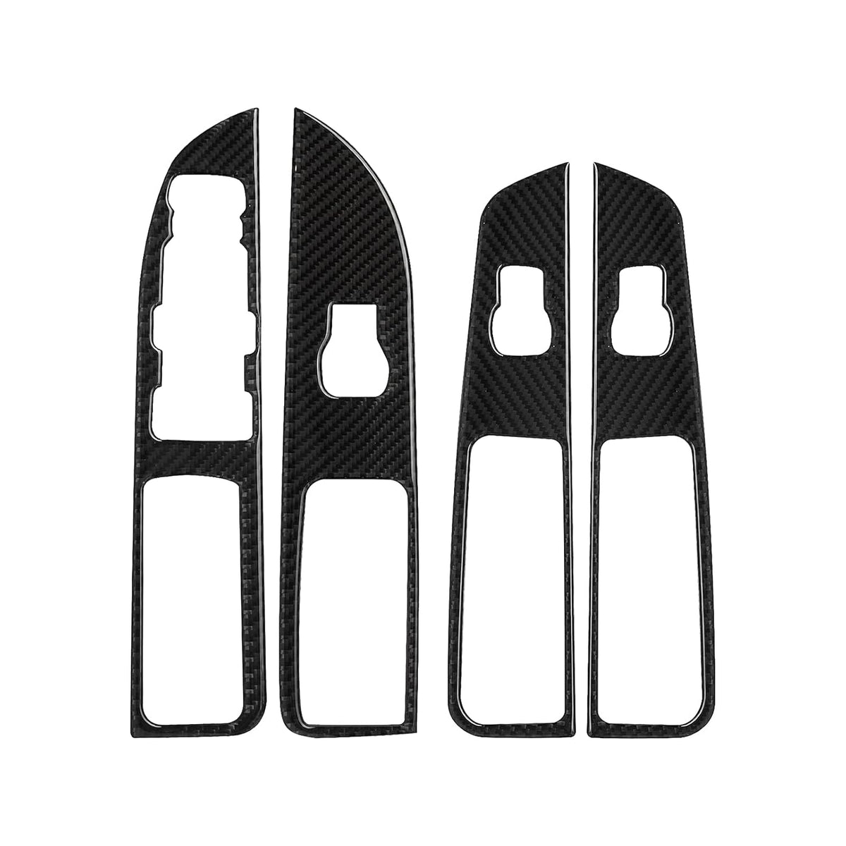 Carbon Fiber Window Switch Control Panel Cover Trim Sticker Interior Accessories for Ford Explorer 2014-2019 (Black) Pack of 2 S93928
