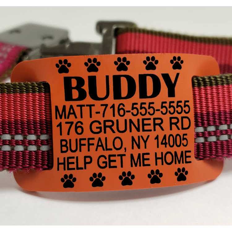 Silent Slide On Silicone Rubber Dog Collar Tag P897