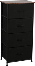 Black/Rustic Brown 4 Drawer Fabric Dresser N352988