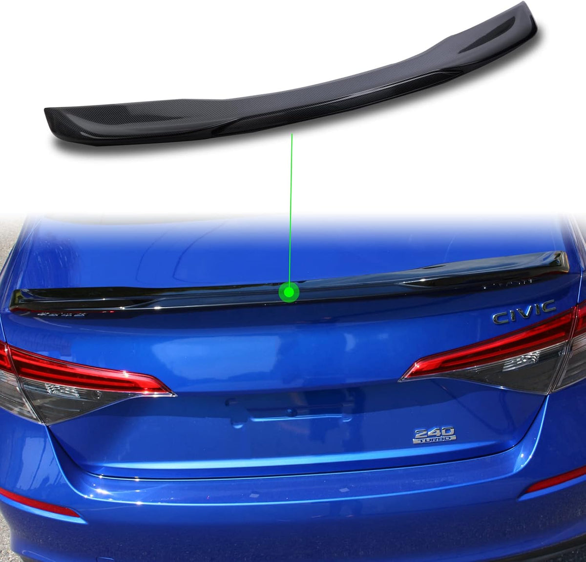Glossy Carbon Fiber Rear Trunk Lid Spoiler for 11th Honda Civic Sedan L147238