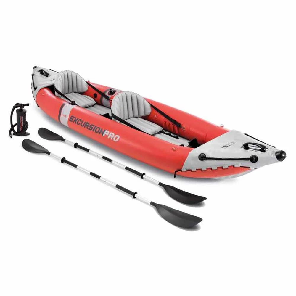 151 x 37 x 18 Inflatable Kayak with Oars, Pump, Fishing Rod Holders, Carry Bag T265237