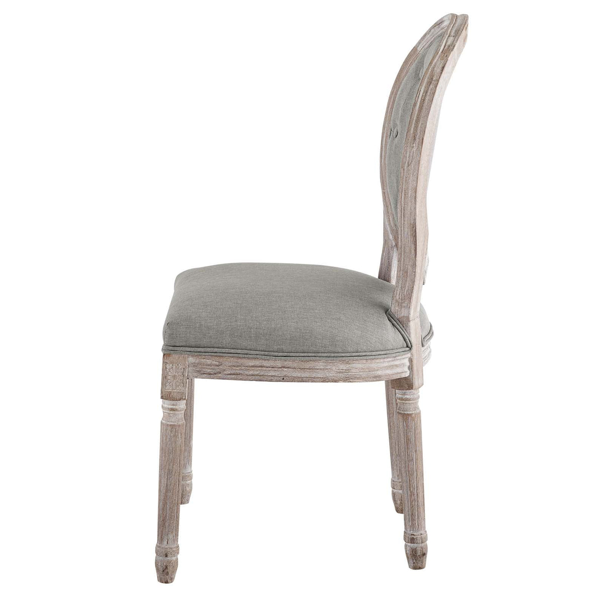 Light Grey Fabric Wood Dining Chair U27120