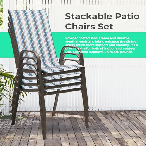 Set of 4 Beige Stackable Patio Dining Chairs Z39004
