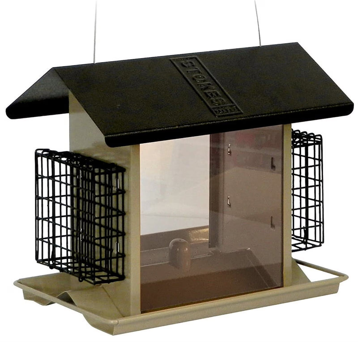 Large Bird Hopper Feeder, 8 lb, Metal/Plexiglas, 10.9 in H B72593