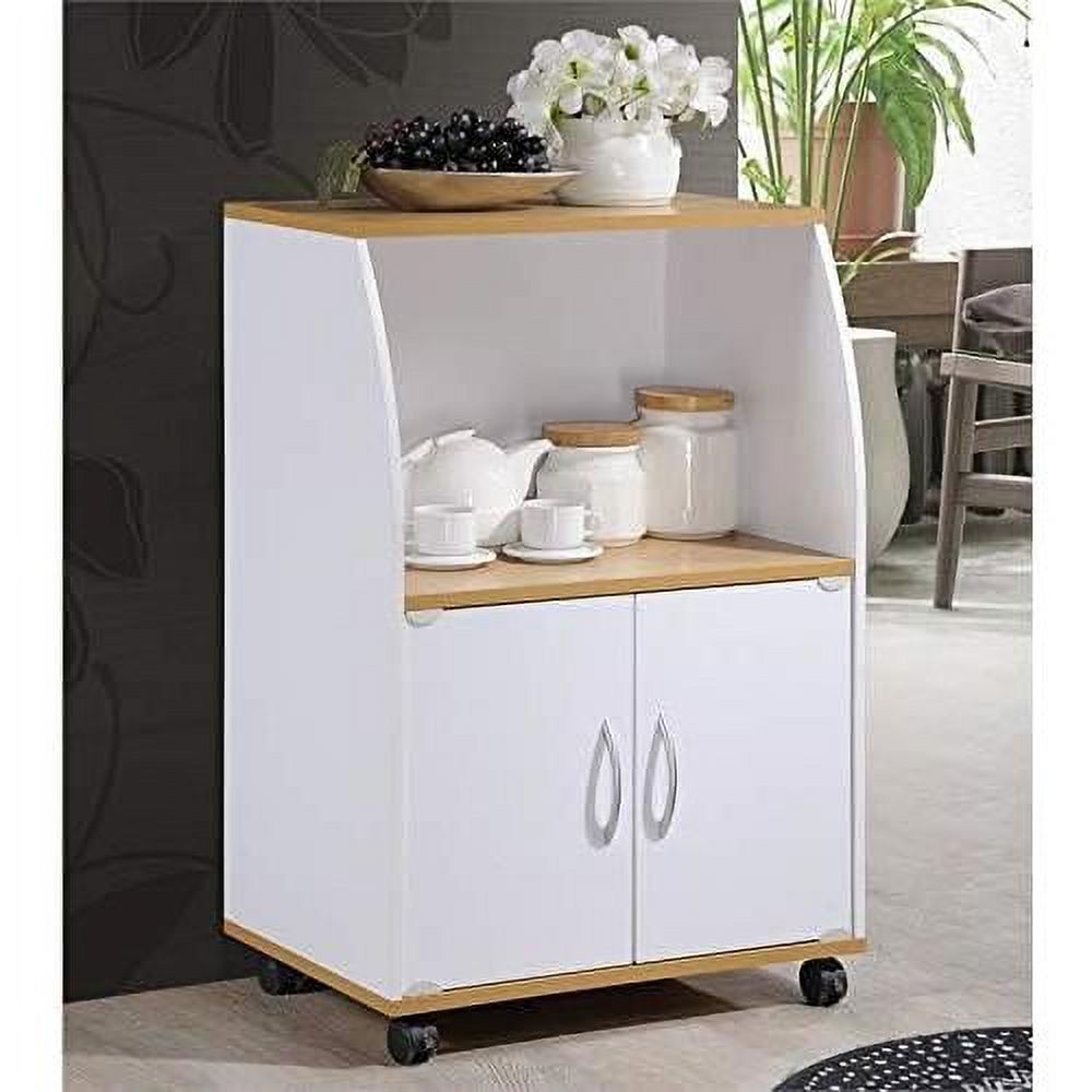White Microwave Kitchen Cart R555801