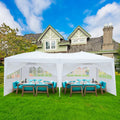 10'x 20' Canopy Pop Up Tent with 4 Sides Carry Bag White D845