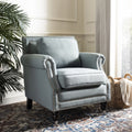 Sky Blue Club Chair with Silver Nail Head O478865