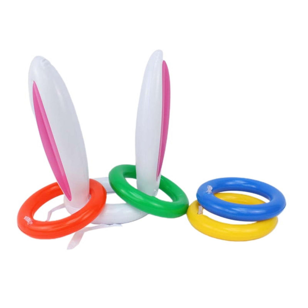 Easter Inflatable Bunny Ear Ring Toss Game Kit with Handheld Pump T51931