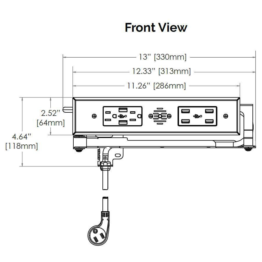 In-Drawer Outlet with 20 Amp AC Outlets USB-C and USB-A Ports White K197965