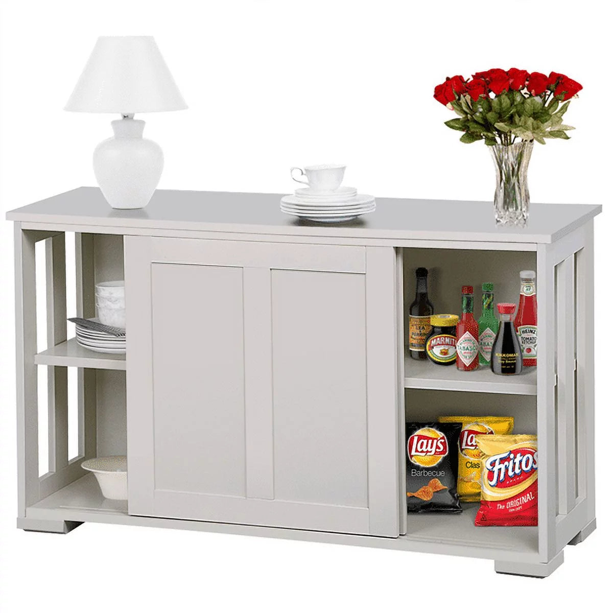 Antique White Sideboard Buffet Cabinet with Storage M36661