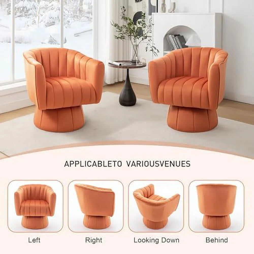Velvet Swivel Barrel Chair D9075