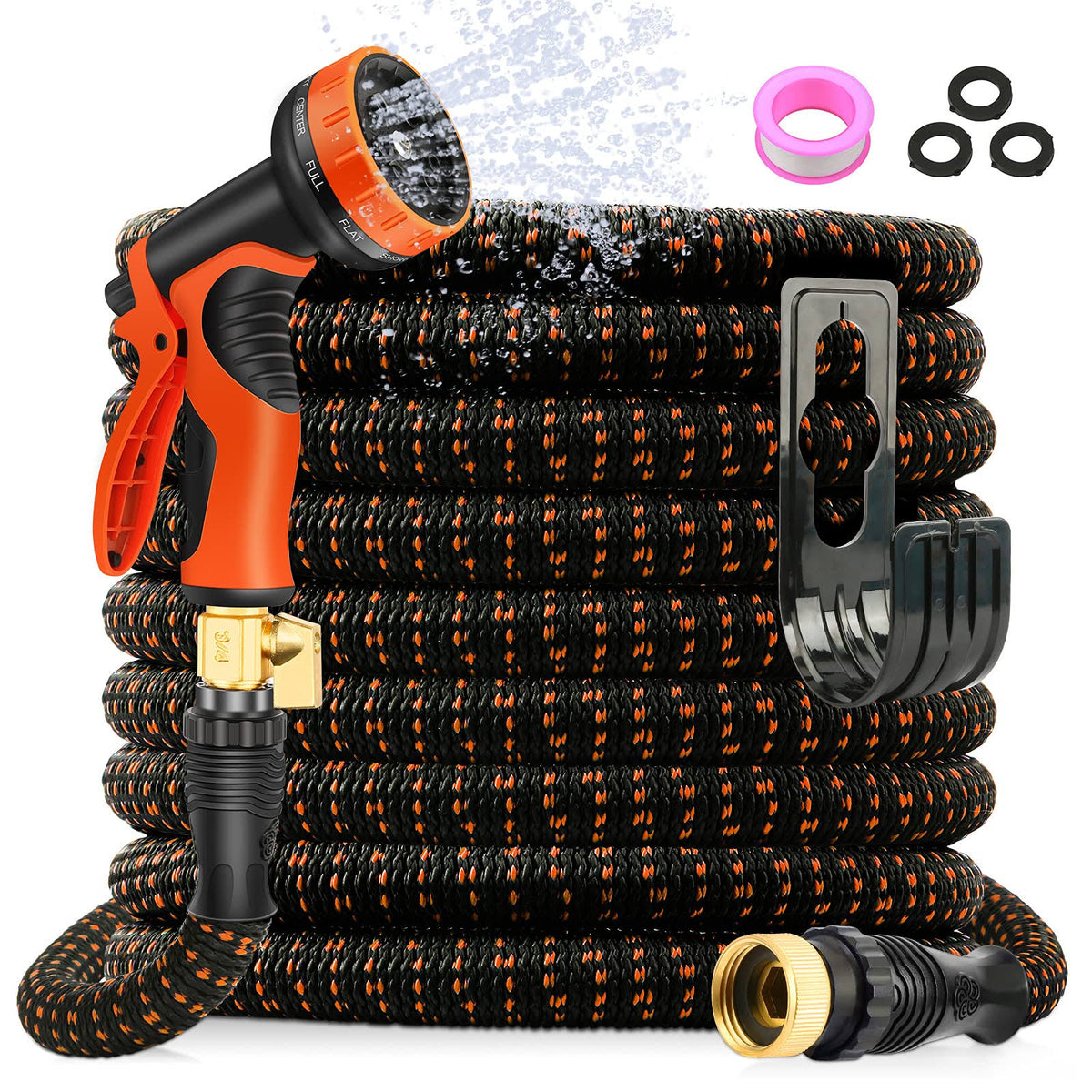 100ft Expandable Garden Hose with 10 Function Spray Nozzle R298266