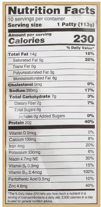 Plant-Based Burger Patties, 10 ct, 40 oz, Pack of 2 N592