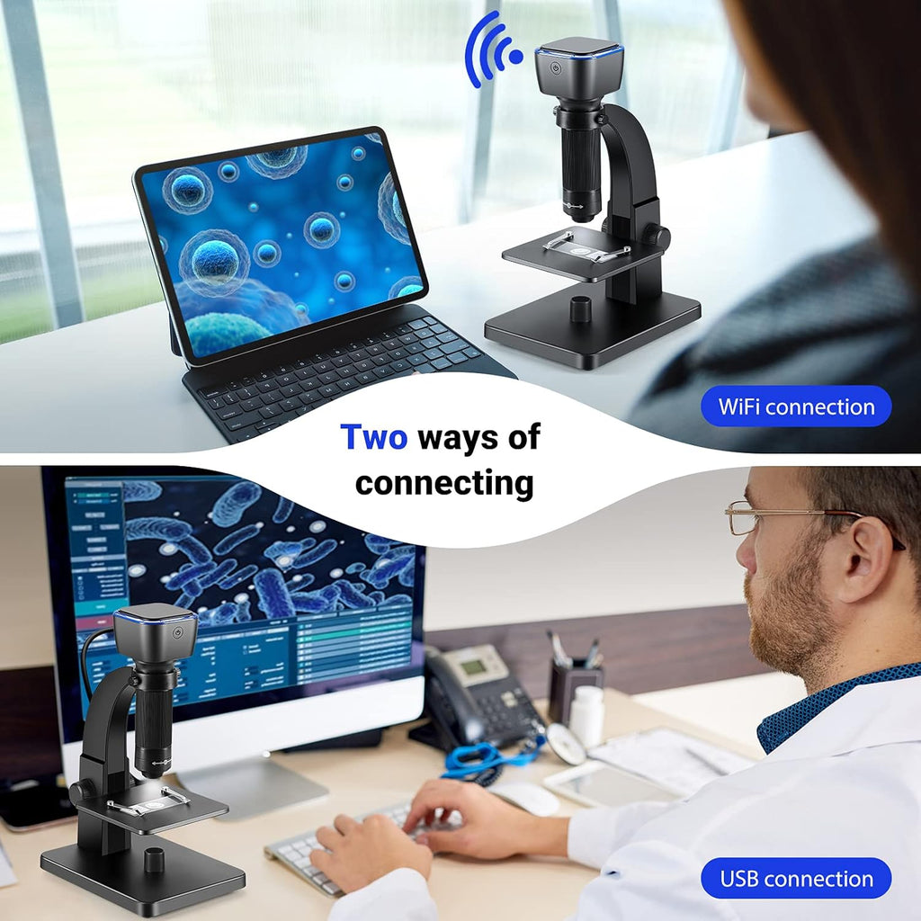 Digital Microscope, 2000X WiFi USB Connection 11 LEDs J5506