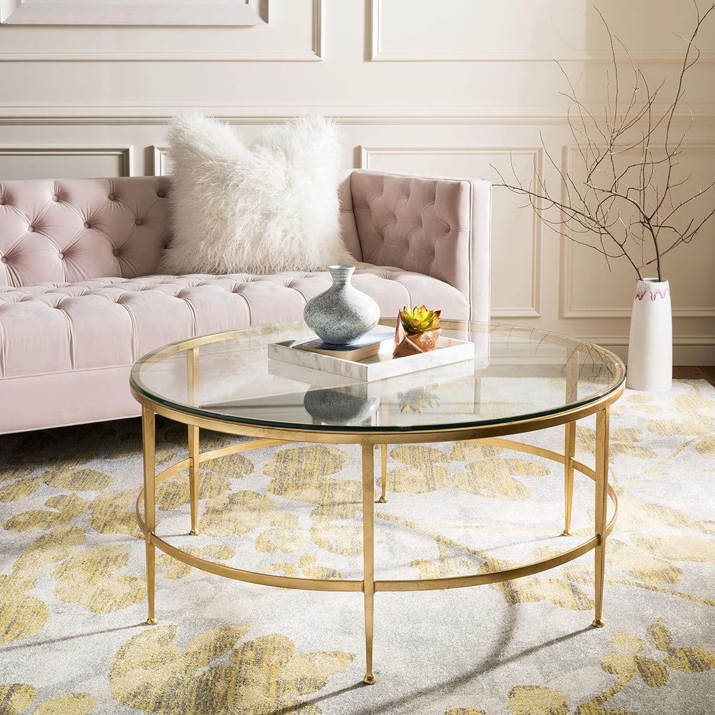Antique Gold Glass Cocktail Table R33103