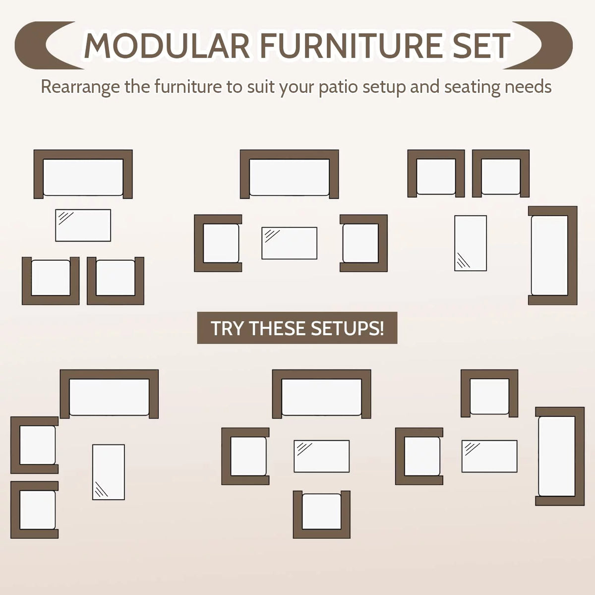 4 Piece Wicker Patio Conversation Furniture Set with Glass-Top Coffee Table & Gray Cushions T79435