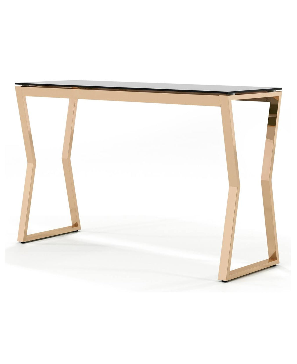 Gold-Tone Glass Top Sofa Table T41834