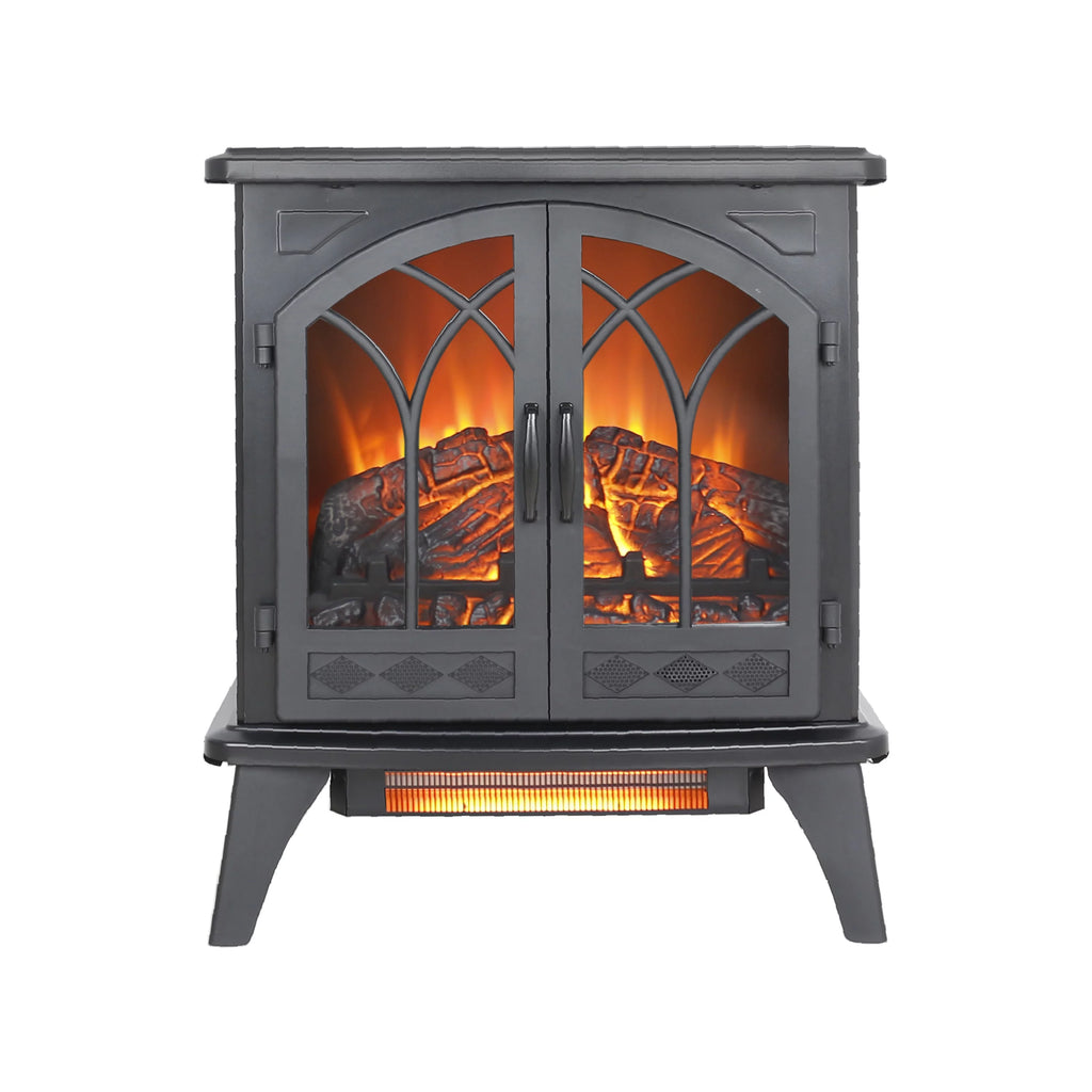 23.7" 1500W Electric Fireplace Heater with 3D Flame Effect Q1208
