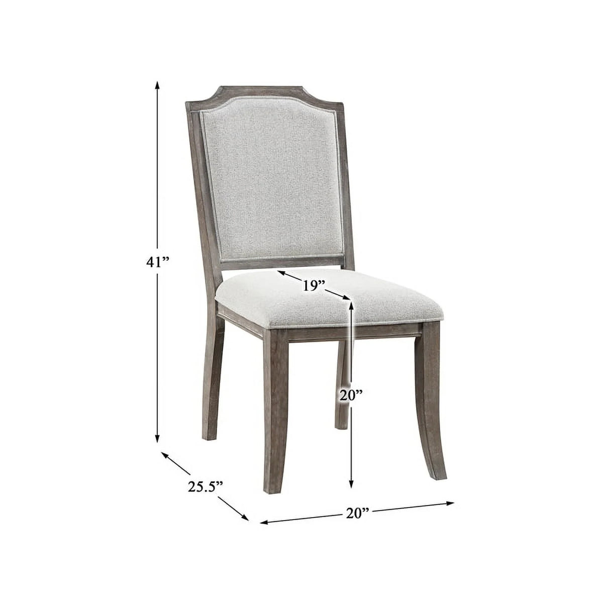 Brown Gray Wood Upholstery Dining Side Chair Set of 2 A457042
