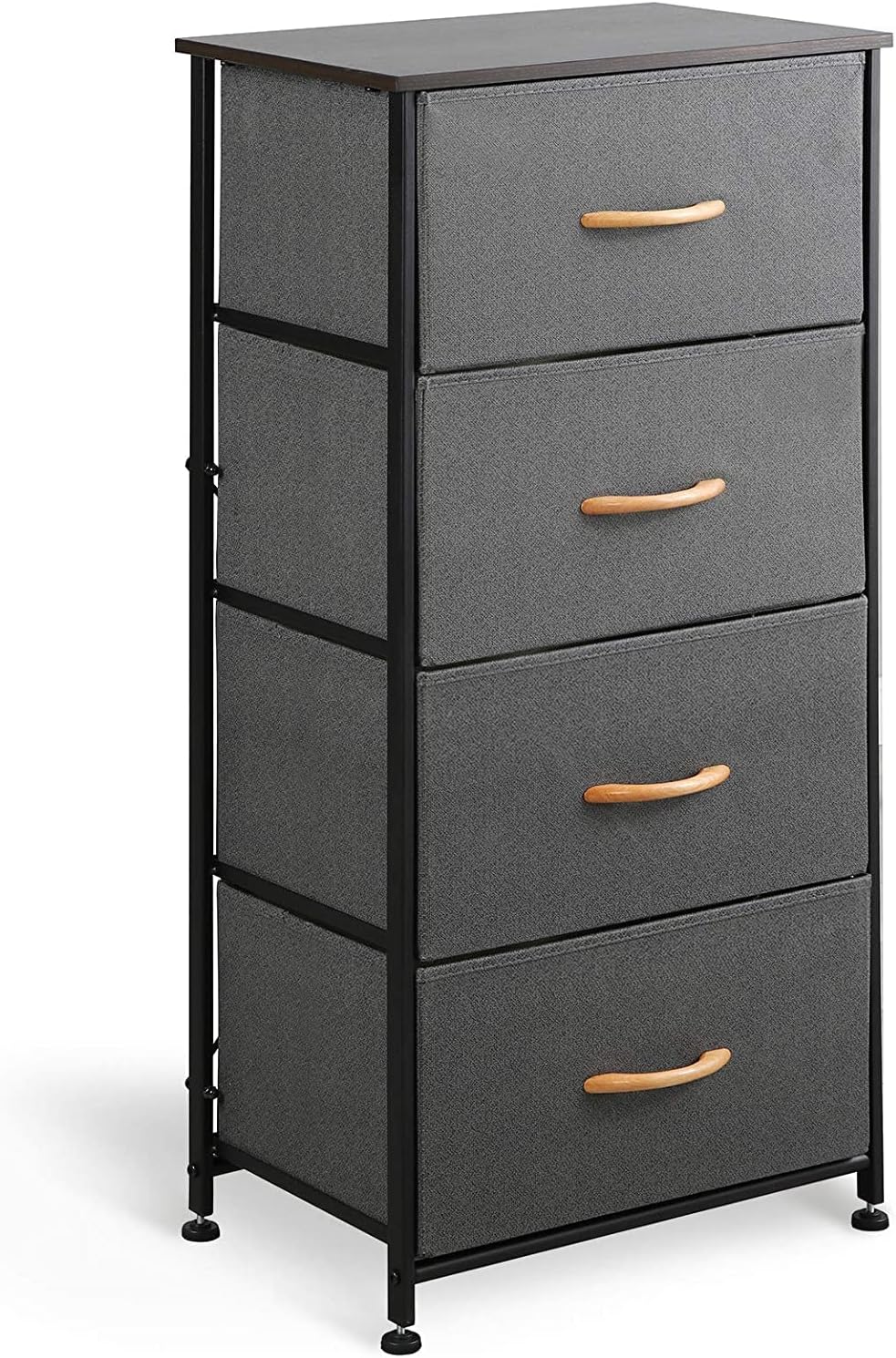 Black/Rustic Brown 4 Drawer Fabric Dresser N352988