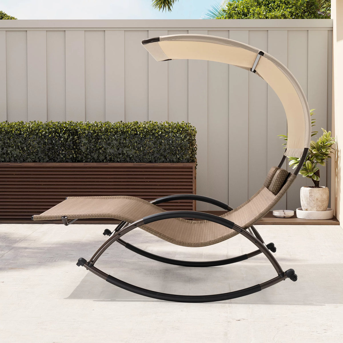 Brown Outdoor Double Chaise Lounge D91733