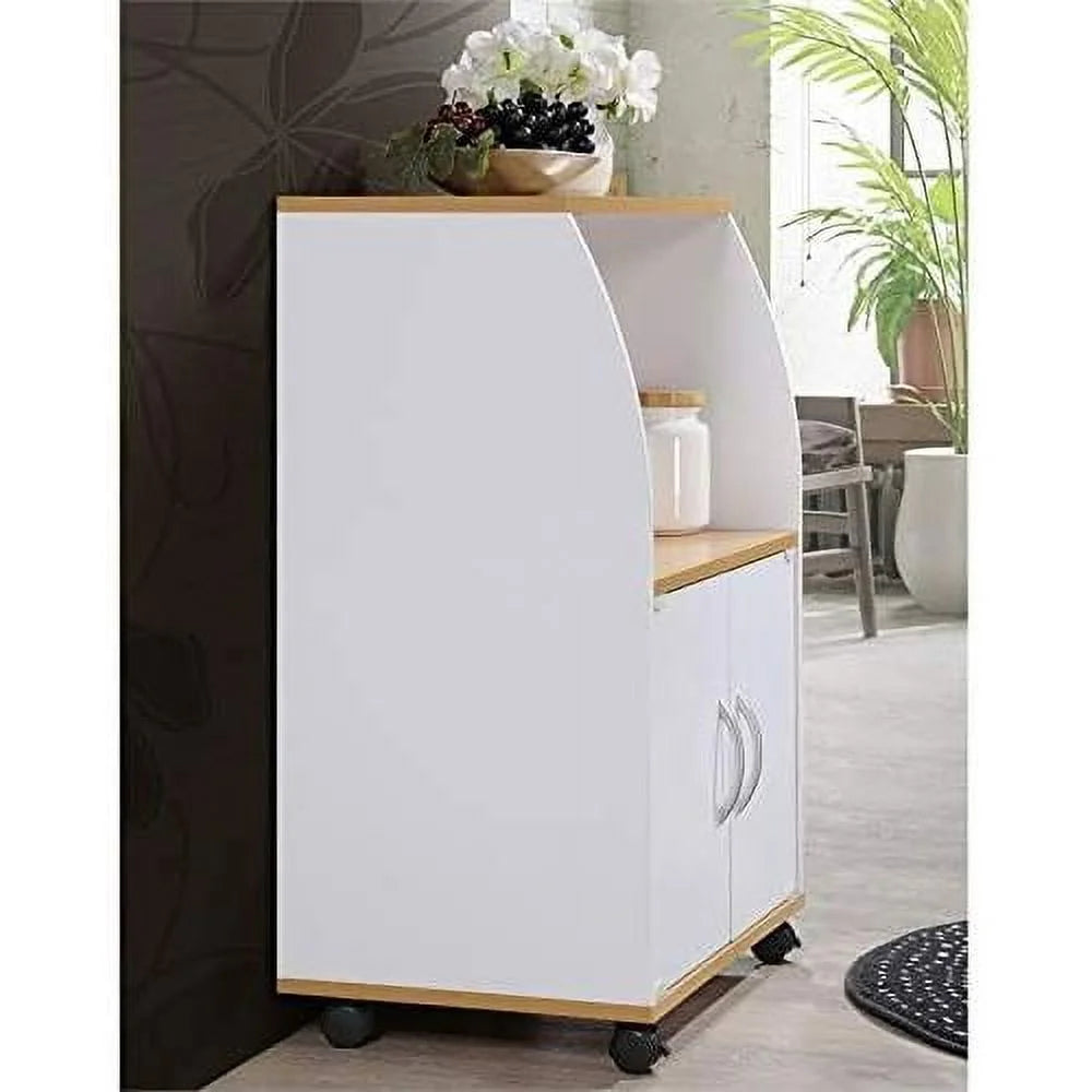 White Microwave Kitchen Cart R555801