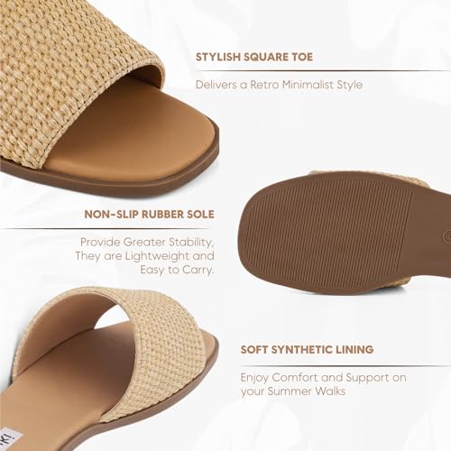 Slides Sandals for Women Open Toe Slip On O600