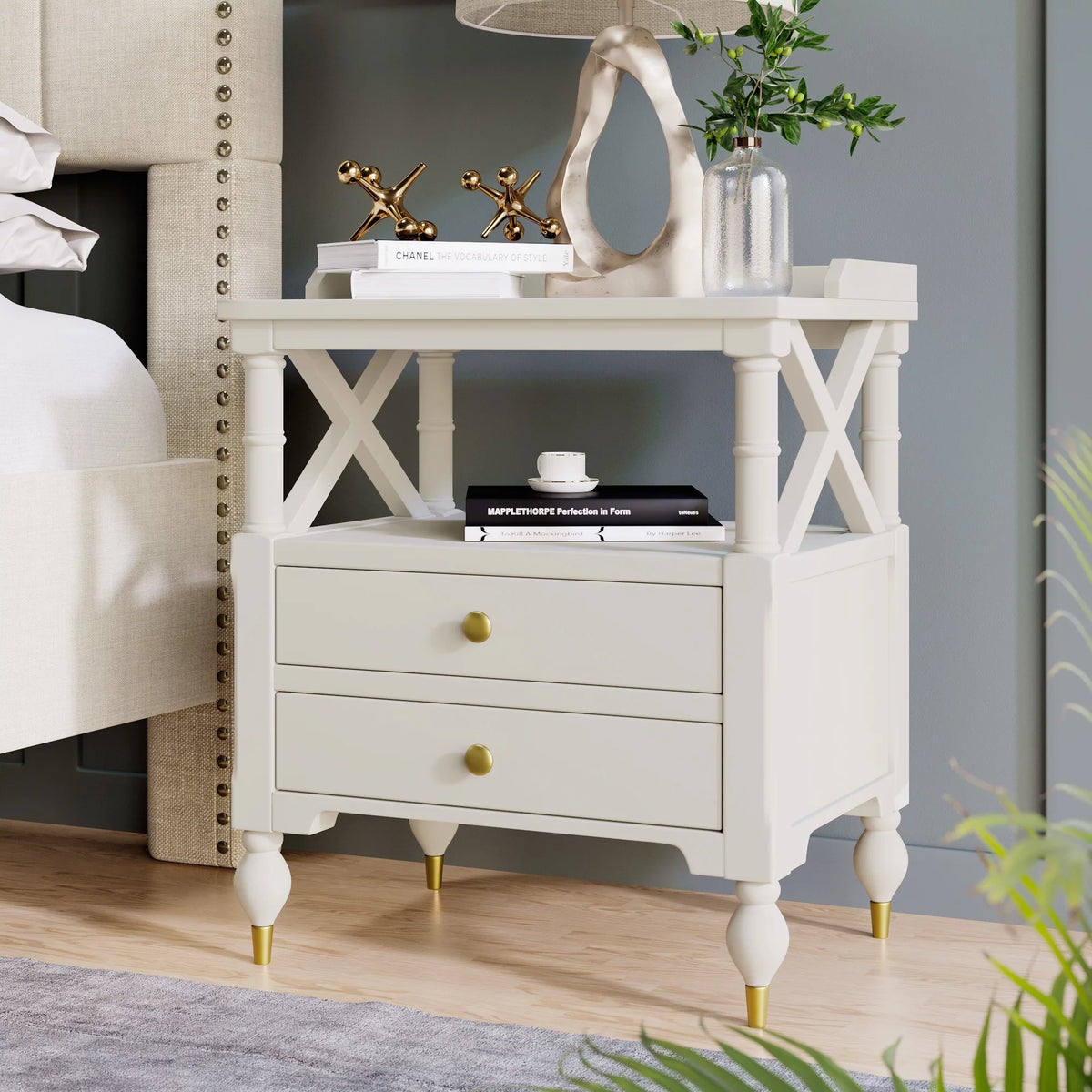 2 Drawer Nightstand End Table O170554