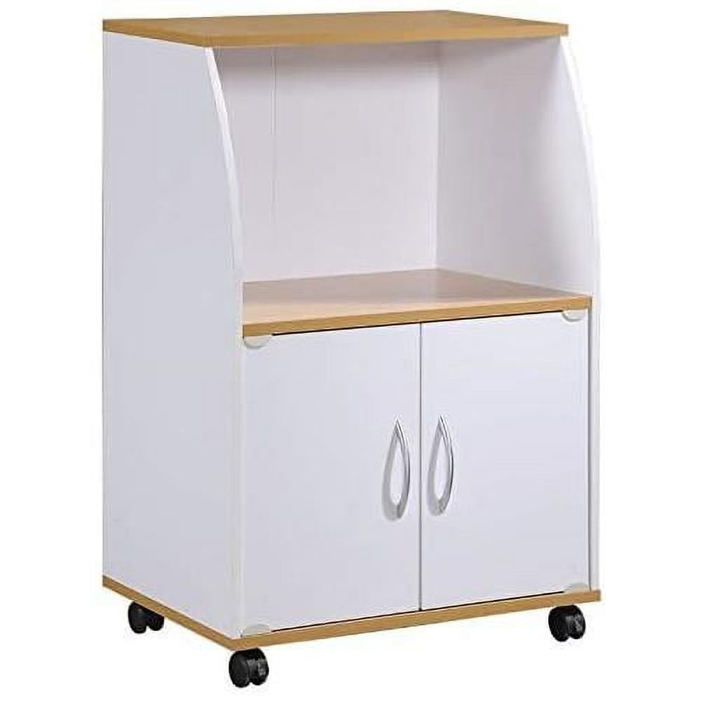 White Microwave Kitchen Cart R555801