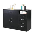 Black 5 Drawer Wide Dresser Storage Cabinet X2641