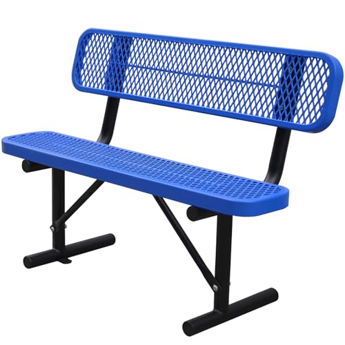 8FT Heavy Duty Metal Park Bench with Backrest Q21055