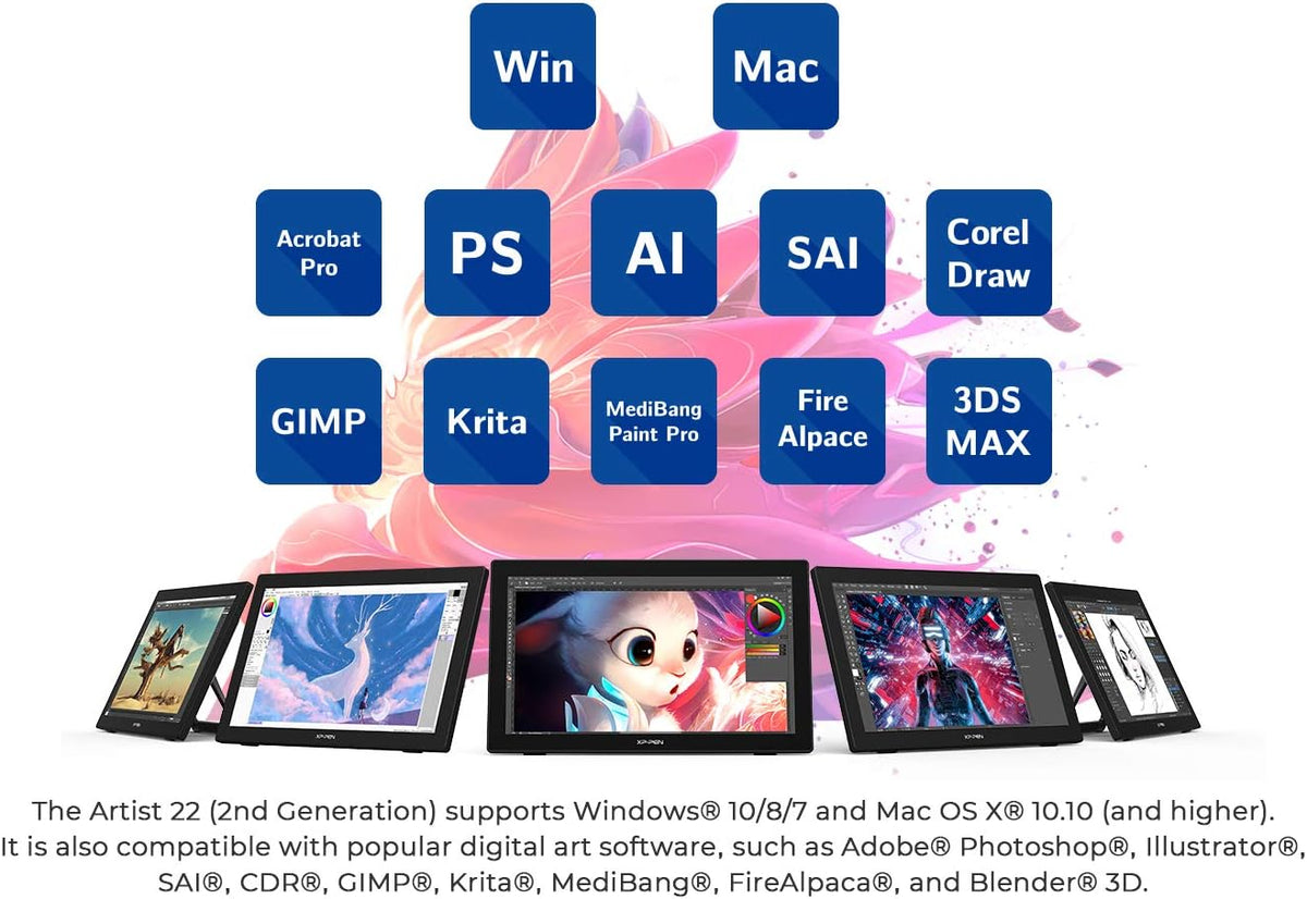 21.5in Drawing Monitor with Screen Digital Graphics Tablet W130