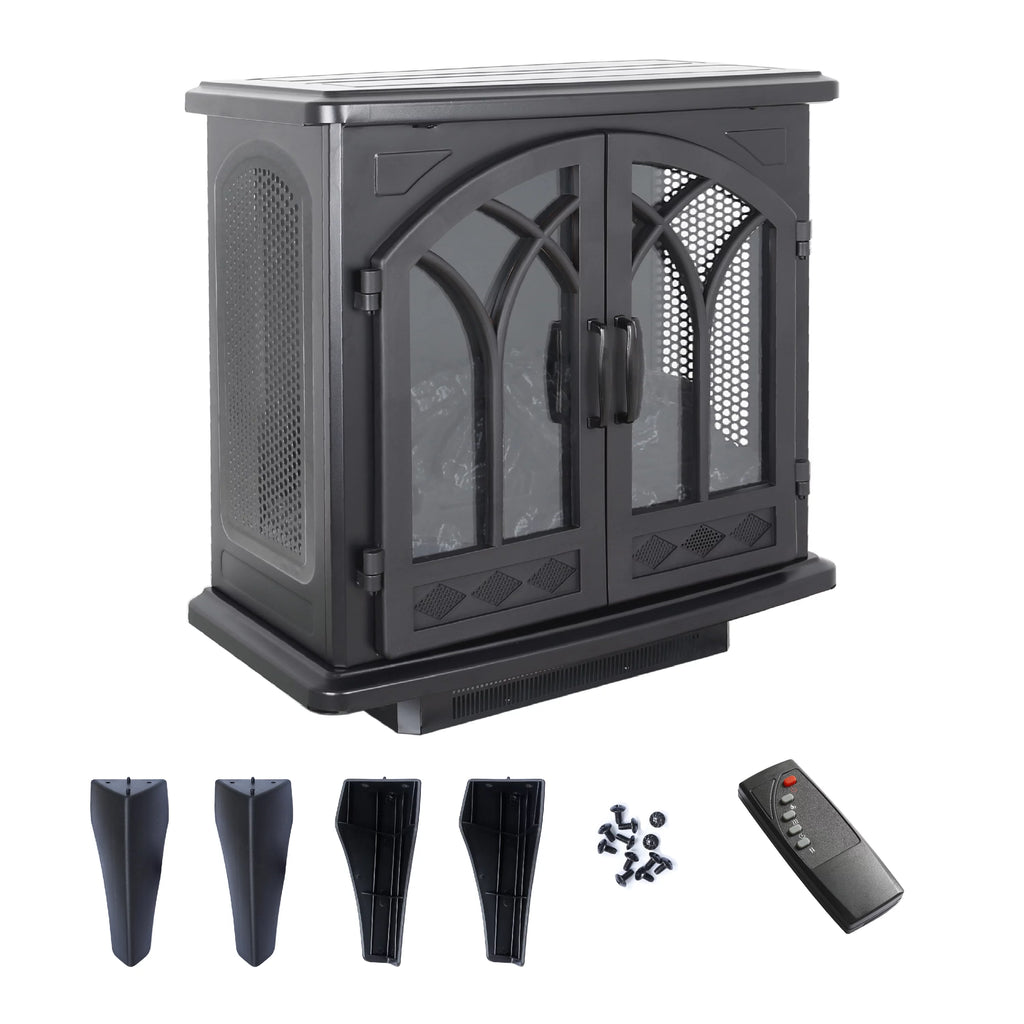 23.7" 1500W Electric Fireplace Heater with 3D Flame Effect Q1208