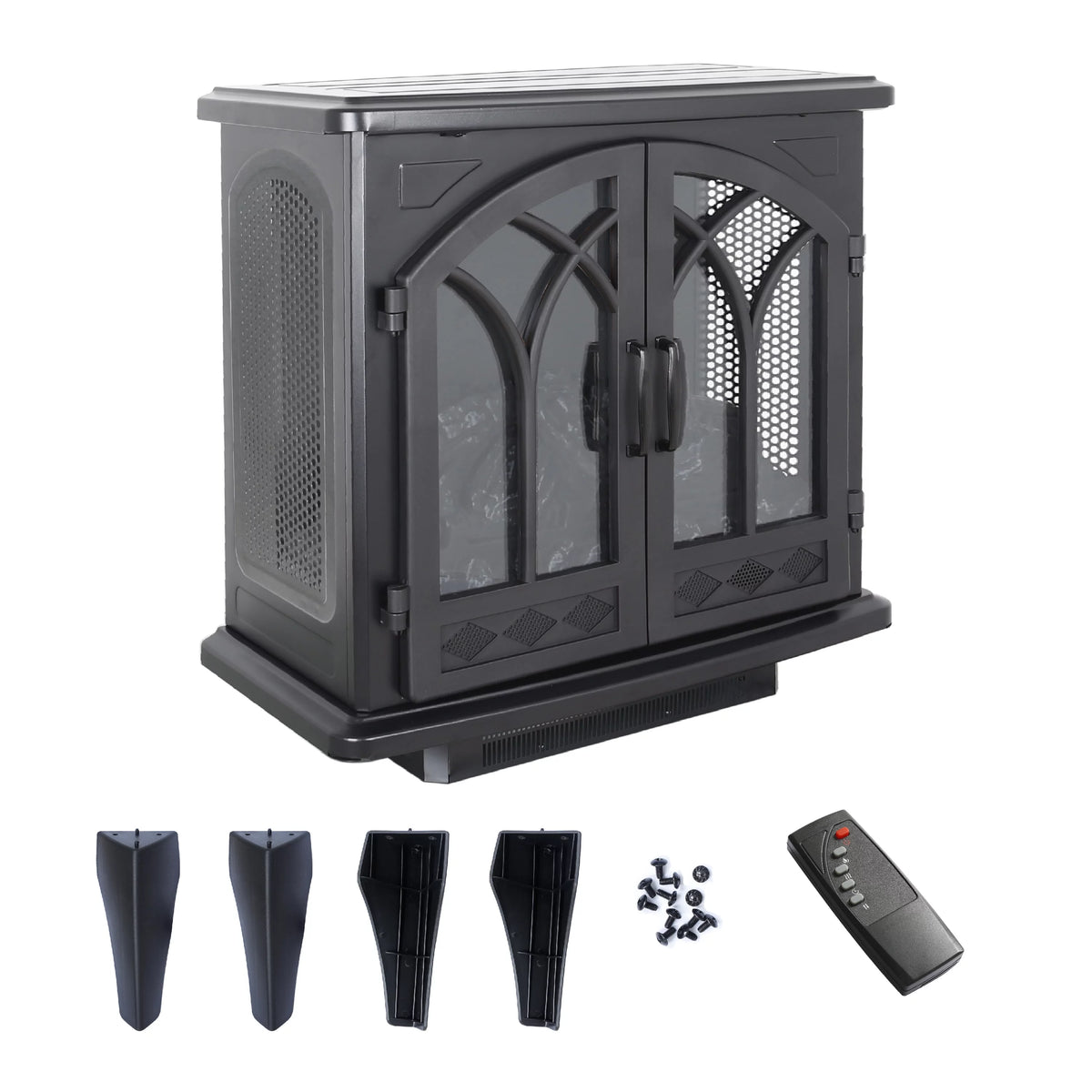 23.7" 1500W Electric Fireplace Heater with 3D Flame Effect Q1208